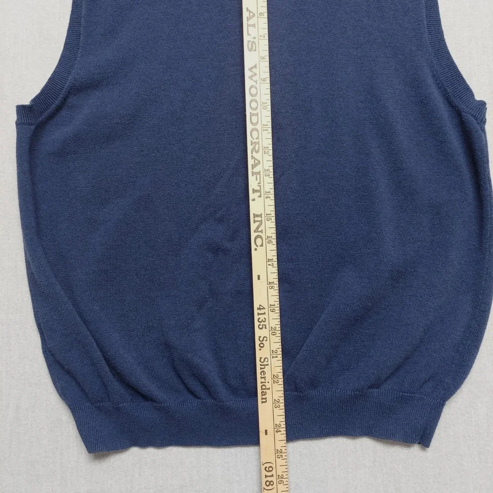 Walter Hagen Sweater Vest Men L 1/4 Zip Argyle‎ Knit Blue Golf Preppy Classic